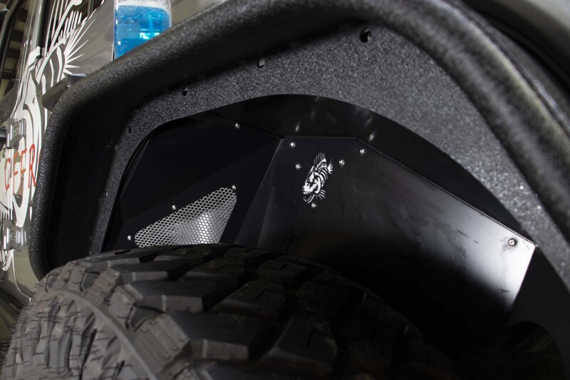 Jeep Wrangler JLU Fenders - Front + Rear - Fishbone Offroad - Aluminum - Black - `19-`27